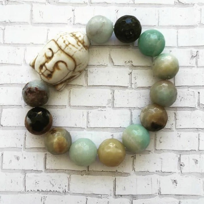 White Turquoise Buddha Bracelet